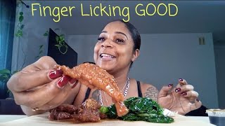 FINGER LICKING GOOD CHICKEN FEET AND CHINESE BROCCOLI MUKBANG 😋🤤