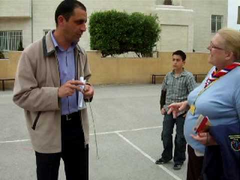 Scouts and Guides from Bethlehem meet new friends from UK and play together