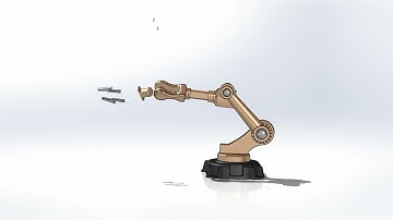 3D Robotic Arm Design | Exploded + Collapsed Motion (SolidWorks)