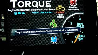 Torque android application on the Saab 9-3 Aero