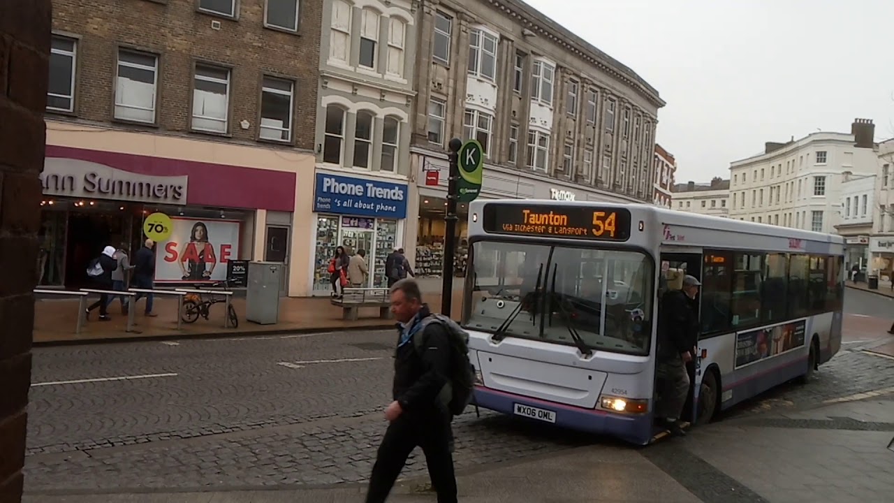 Bus arrives and departs Taunton Town centre today YouTube Bus arrives and departs Taunton Town centre today YouTube