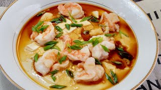 How to make the Smoothest Chinese Steamed Egg w/ Shrimp & Tofu  虾仁豆腐蒸水蛋 Easy Lunch & Dinner Recipe