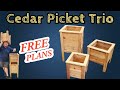 Picket planter trio set free plans  how to