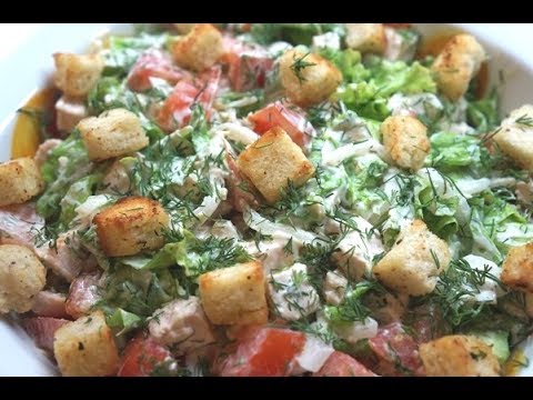 Салат из курицы с соусом тартар