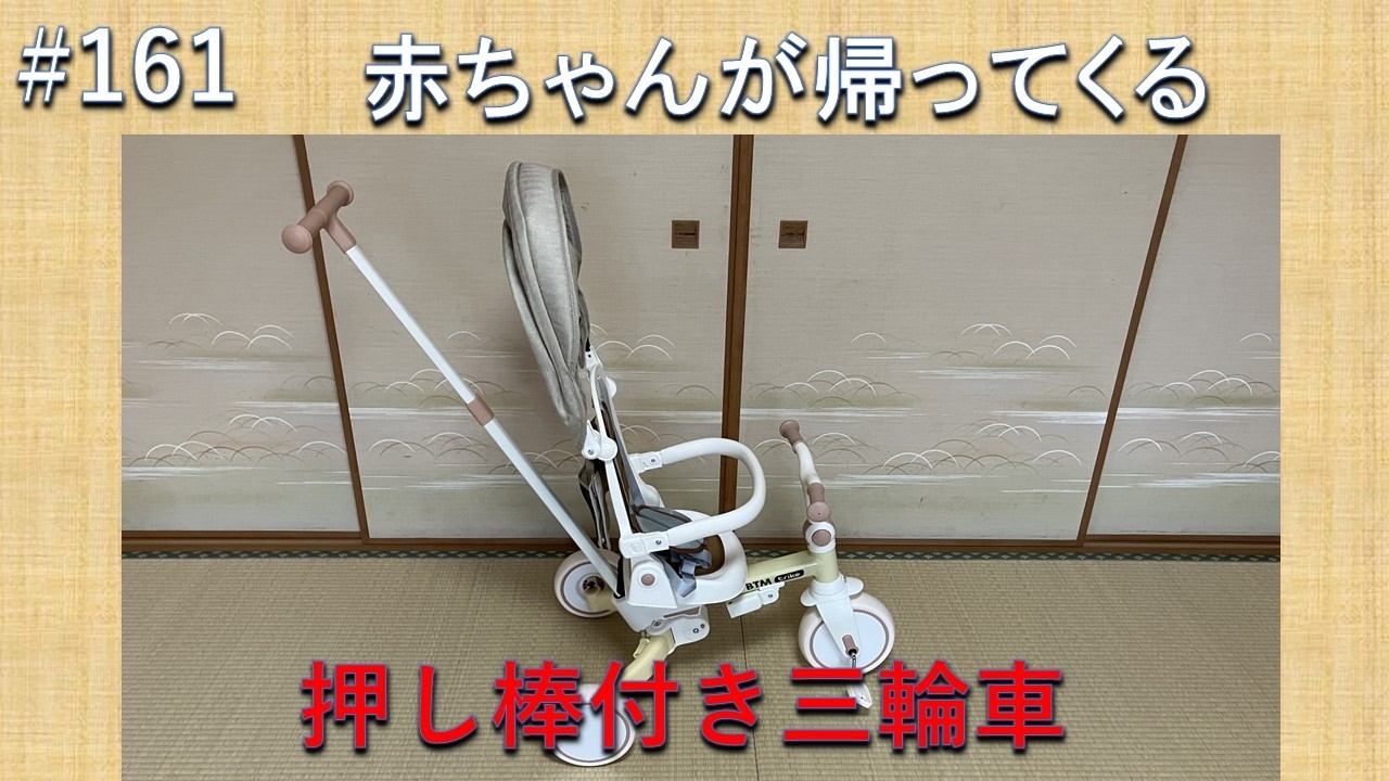 #161 赤ちゃんが帰ってくる　押し棒付き三輪車　赤ちゃんと散歩するために買いました。
