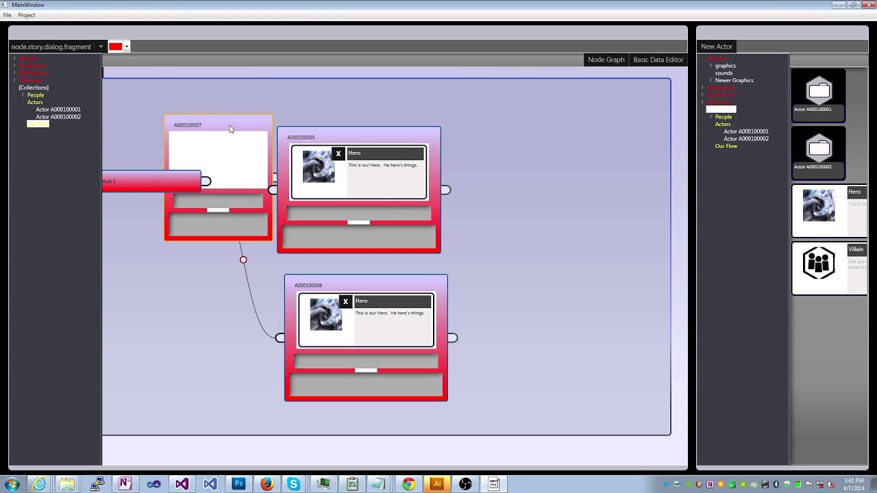 LCForge Story Dialog Editing with Node Graph