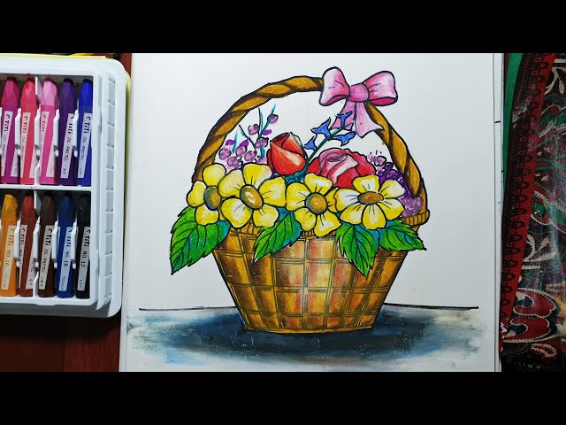 Basket with flowers - Easter Template