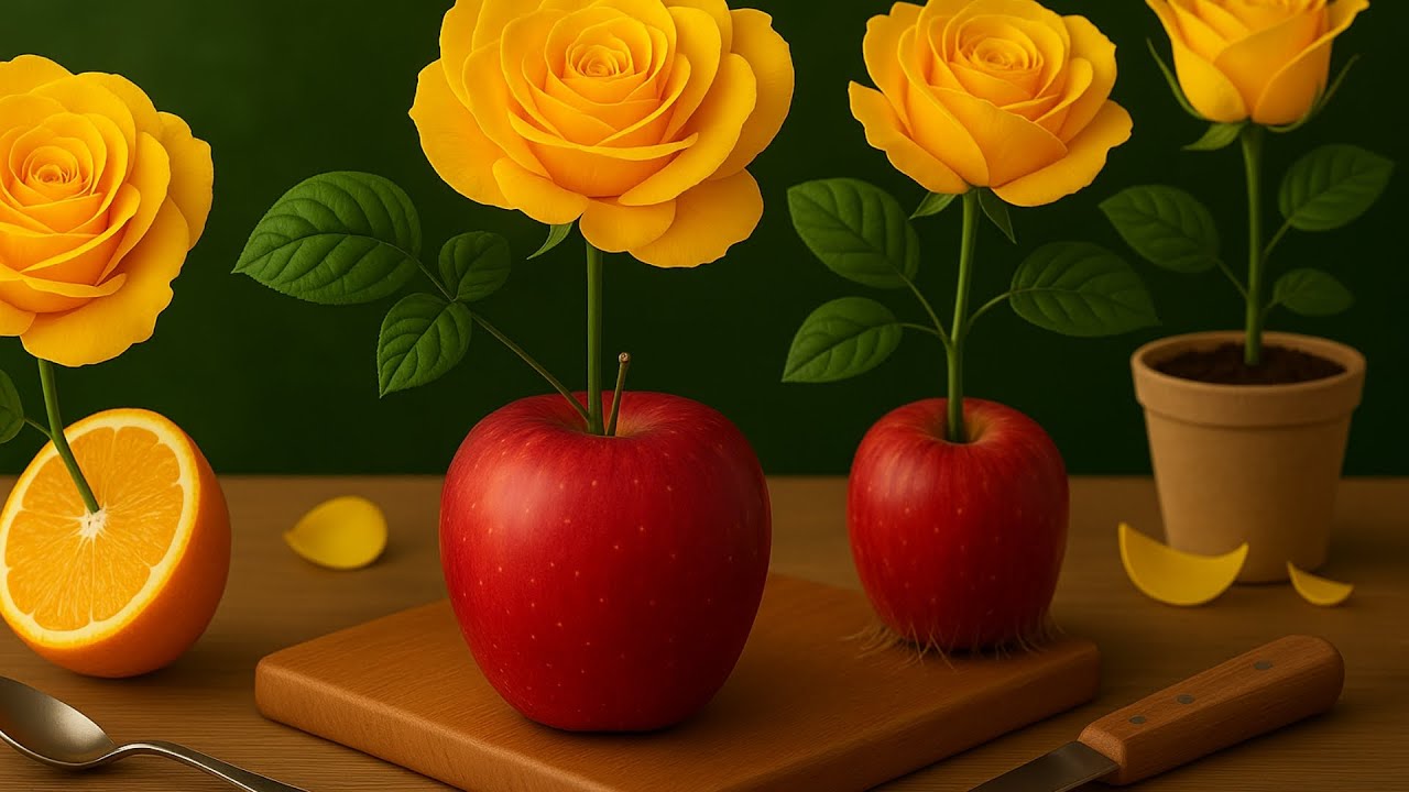 Strange but fun: propagate roses from apples in just a few simple steps!