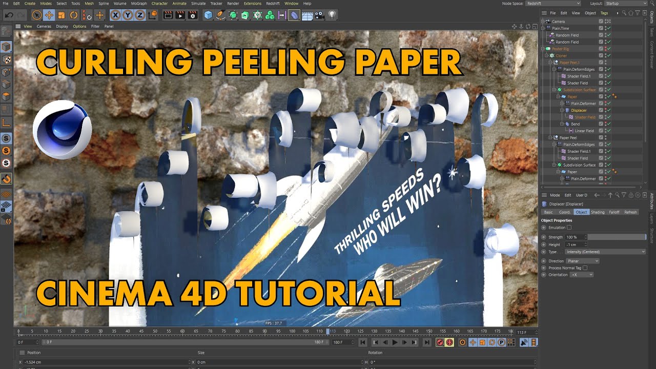 New Curling Peeling Paper Effect: Учебное пособие по Cinema 4D