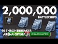 2,000,000 Battlechips worth of Thronebreaker Arena Crystals! | Marvel Contest of Champions