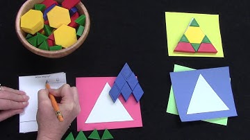 Grade 1: Math Lesson # 59 Cover A Design With Pattern Blocks; Sorting, Counting And Recording Blocks