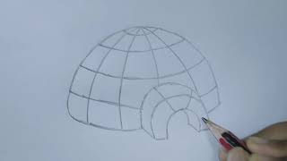 How To Draw An Igloo House | Igloo House Drawing For Kids & Beginners