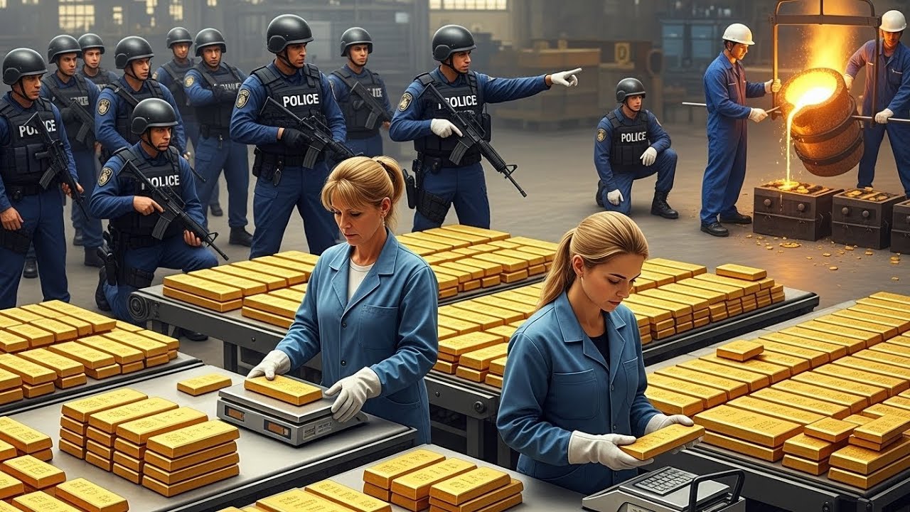 Inside the 24K Gold Factory: How Mining Ore Is Refined Into Gold Bars (Full Process)