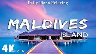 MALDIVES LOOKING FROM DRONE [4K Ultra HD] - Relaxing Music Along With Beautiful Nature Videos