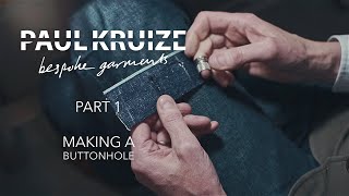 Making a Buttonhole By Hand: 1 by 1 - Paul Kruize Tailoring Jeans, Shirts and other Garments, PART 1