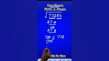 Easy Trick for Square Root of 77284 😍 No Factorization 🙄 No Long Division #youtubeshorts #squareroot