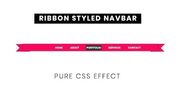 Ribbon banner Navigation bar using html and css