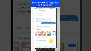 How Do I Turn OFF Auto Night Mode on Telegram App #shorts #telegram screenshot 5