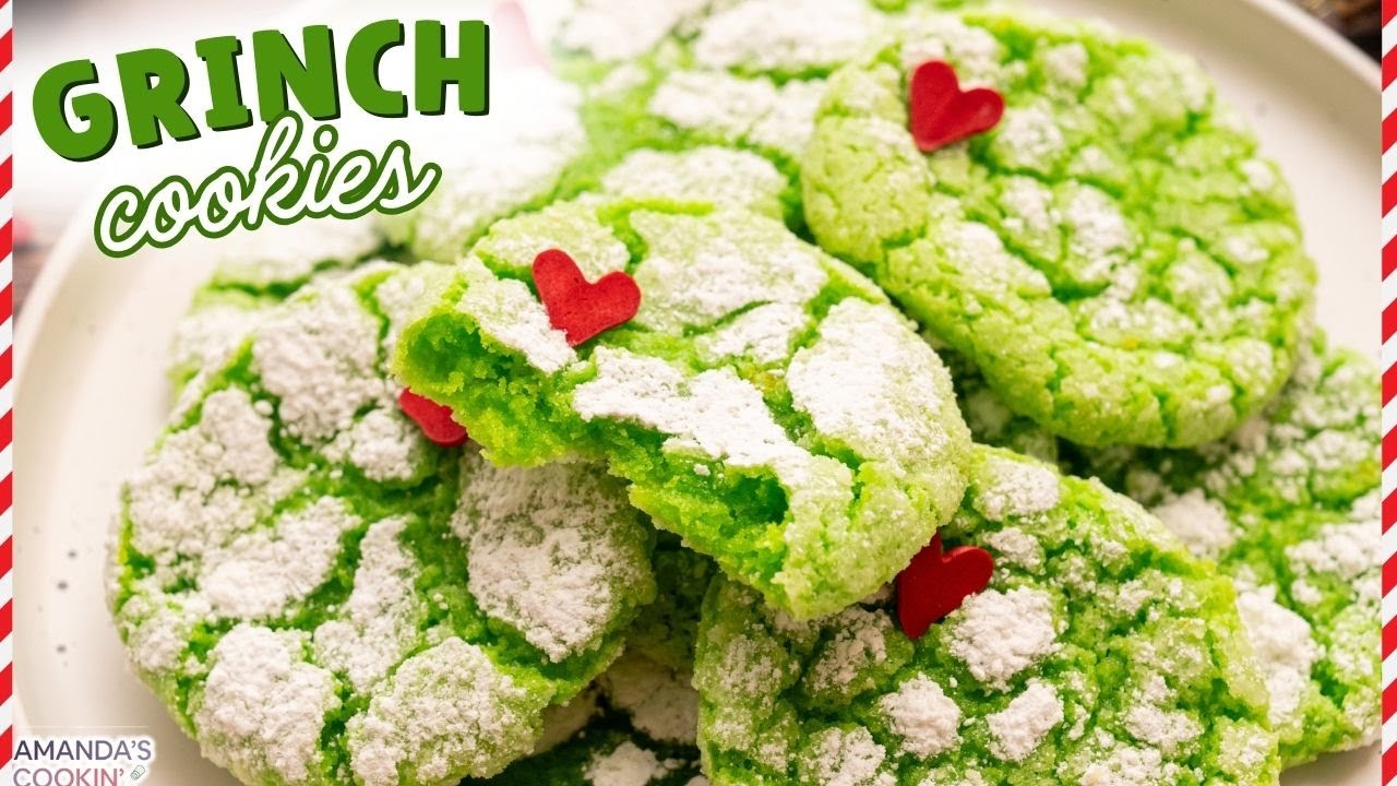 Grinch Cookies (MADE USING CAKE MIX!)