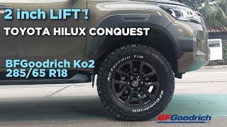 2 INCH LIFT! Toyota Hilux Conquest | BFGoodrich Ko2 285x65 R18 @ RNH Tire Supply