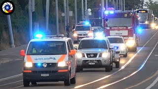 Large Police Convoy + Bomb Squad 💣 Convoi Dangereux Escorte Police et Pompiers