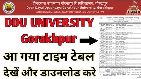 DDU University Gorakhpur New Time Table DDU University Time Table 2021 B.A B.Sc B.com M.A Exam Date