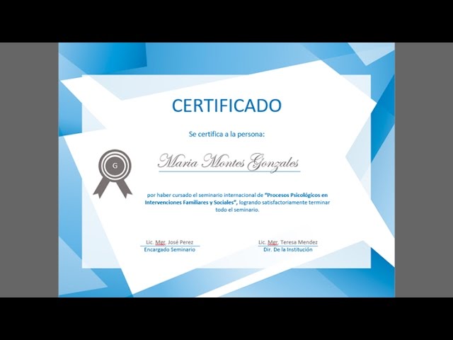 Ejemplo de certificado en Word - YouTube