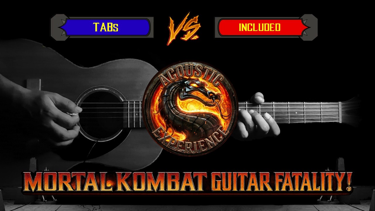 How to play MORTAL KOMBAT Theme on Guitar (Slow TABs) 🐉🎸