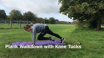 Fitness Pilates Plank Walk Down with Knee Tuck Sequence