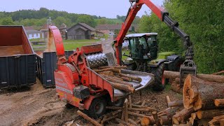 Incredible Fast Wood Chipper Machine Working, Extreme Big Wood Processor Tree Shredder Machine