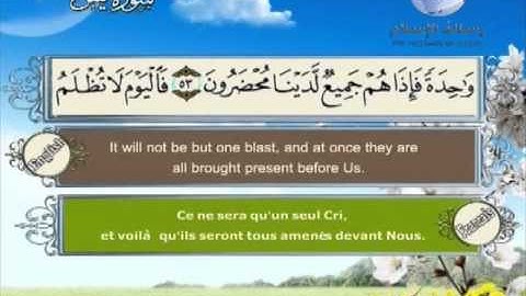 Quran Translation in English & French Chapte36 ترجمة القرآن سورة يس إنجليزي وفرنسي