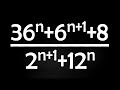 Сократите дробь ➜ (36^n+6^(n+1)+8)/(2^(n+1)+12^n) ➜ ОГЭ по математике