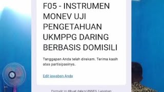 CONTOH PENGISIAN [F05 - INSTRUMEN MONEV UJI PENGETAHUAN UKM PPG DARING BERBASIS DOMISILI] #UKMPPG