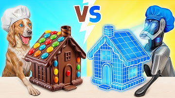 Me vs Grandma Cooking Challenge Robot Dog vs Dog | Funny Challenges by Multi DO Smile