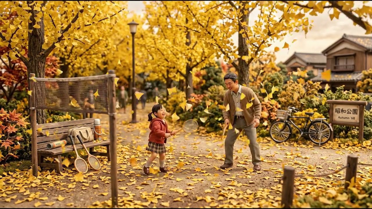 ジオラマが動き出す！ノスタルジックな昭和の風景・紅葉・山・湖・川