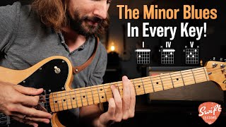 How to Play a Minor Blues on Guitar - Chords & Rhythm in Every Key
