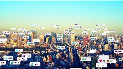 Modern city with wireless network connection concept