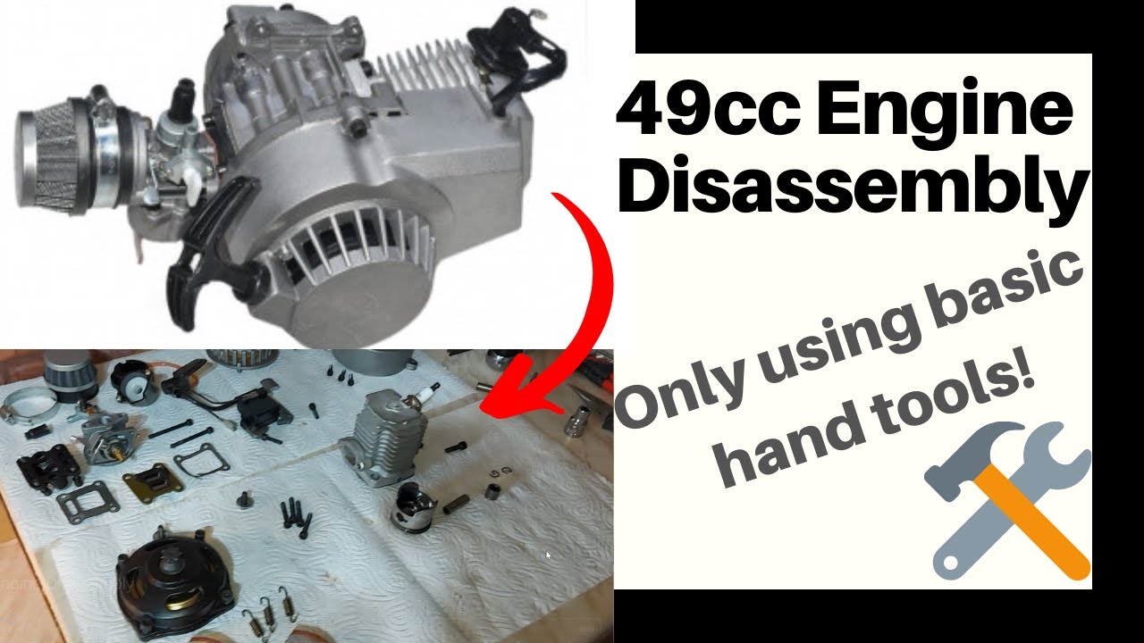 How to disassemble a 49cc 2 Stroke Engine! ~ REALLY EASY! Only using