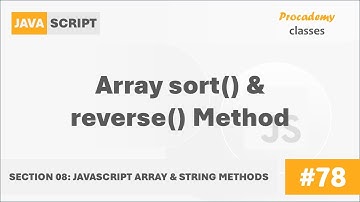 #78 The sort() & reverse() Method | Array & String Methods | A Complete Modern JavaScript Course