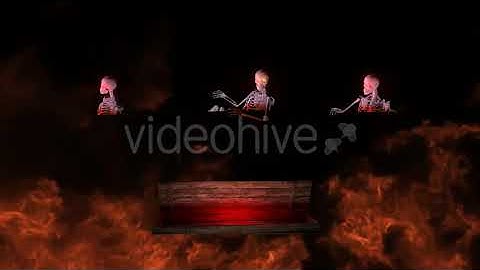 Scary Skeketon In The Coffin Lower Thirds | Motion Graphics - Envato elements