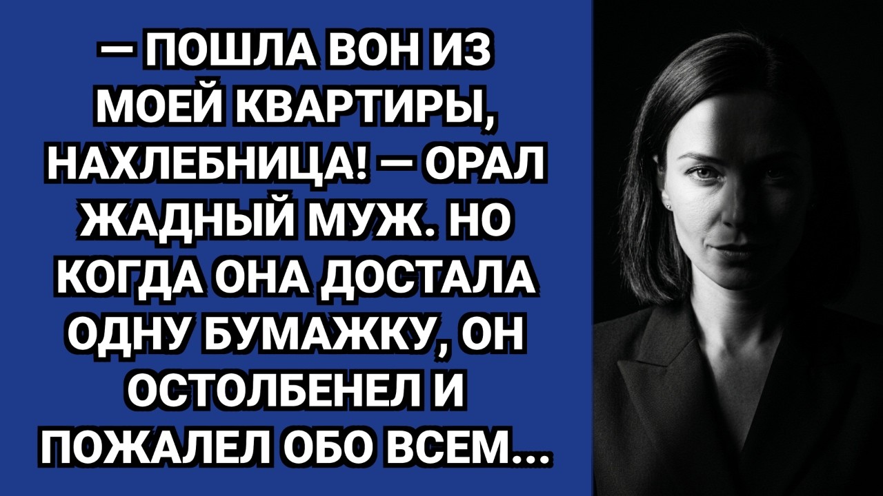 — Пошла вон из моей квартиры, нахлебница! — орал муж. Но ответ жены его добил.