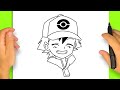 Como Desenhar o Ash Ketchum | Pokémon | Passo a Passo Simples e Fácil