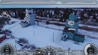 Drone flight over Grain Elevators in St. Albert