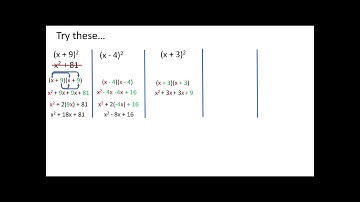 Algebra I -- Lesson 63 Multiplying Polynomials Special Patterns 1