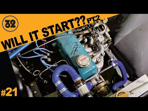 DATSUN BUILD - GETTING HER STARTED! again (#21) ft. stubborn transmission plug...