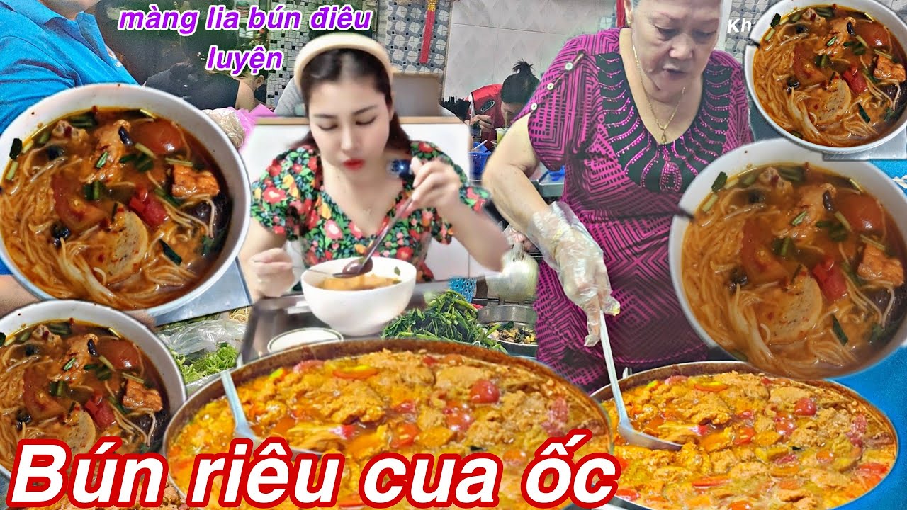 Kinh ngạc nồi bún riêu cua ốc to chà bá, khách đông chen chân không lối đi!