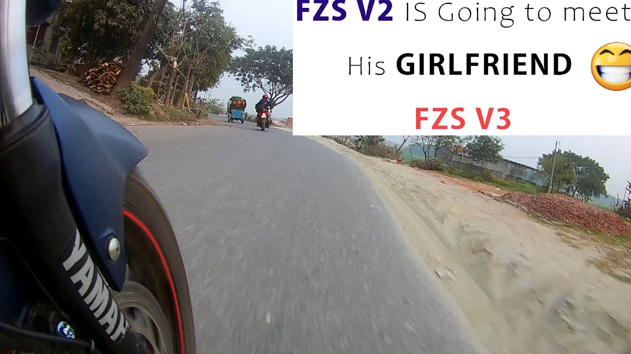 Fzs V2 front wheel riding View  # Yamaha # Action CAMERA new setup position.