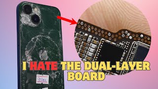 iPhone 13 Badly Dropped! Bent Logic Board – Transplant Needed to Fix It!