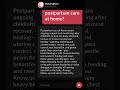 What is postpartum care at home?