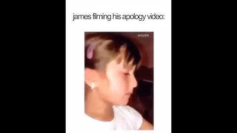 James Charles filming his apology video like
